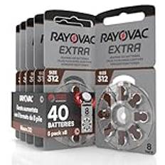 40 Hörapparat Batteri Rayovac Extra Storlek 312. 5x8 Batterier för Hörapparater