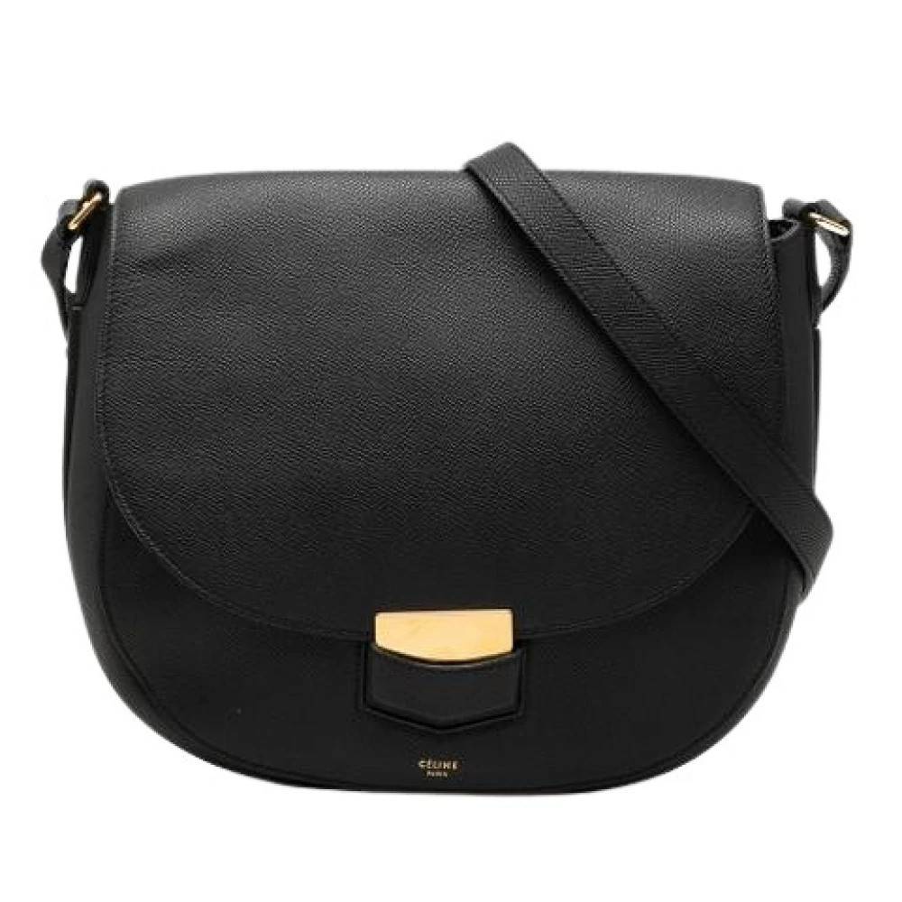 Celine Vintage Pre-owned Trott Læder Crossbody Taske - Vintage - Dame - Sort - ONE SIZE - Læder