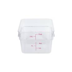 Thunder Group Food Container Storage Container 12QT Scale Square Body No Lid Food Ingredients Polycarbonate Clear PLSFT012PC 11.35L