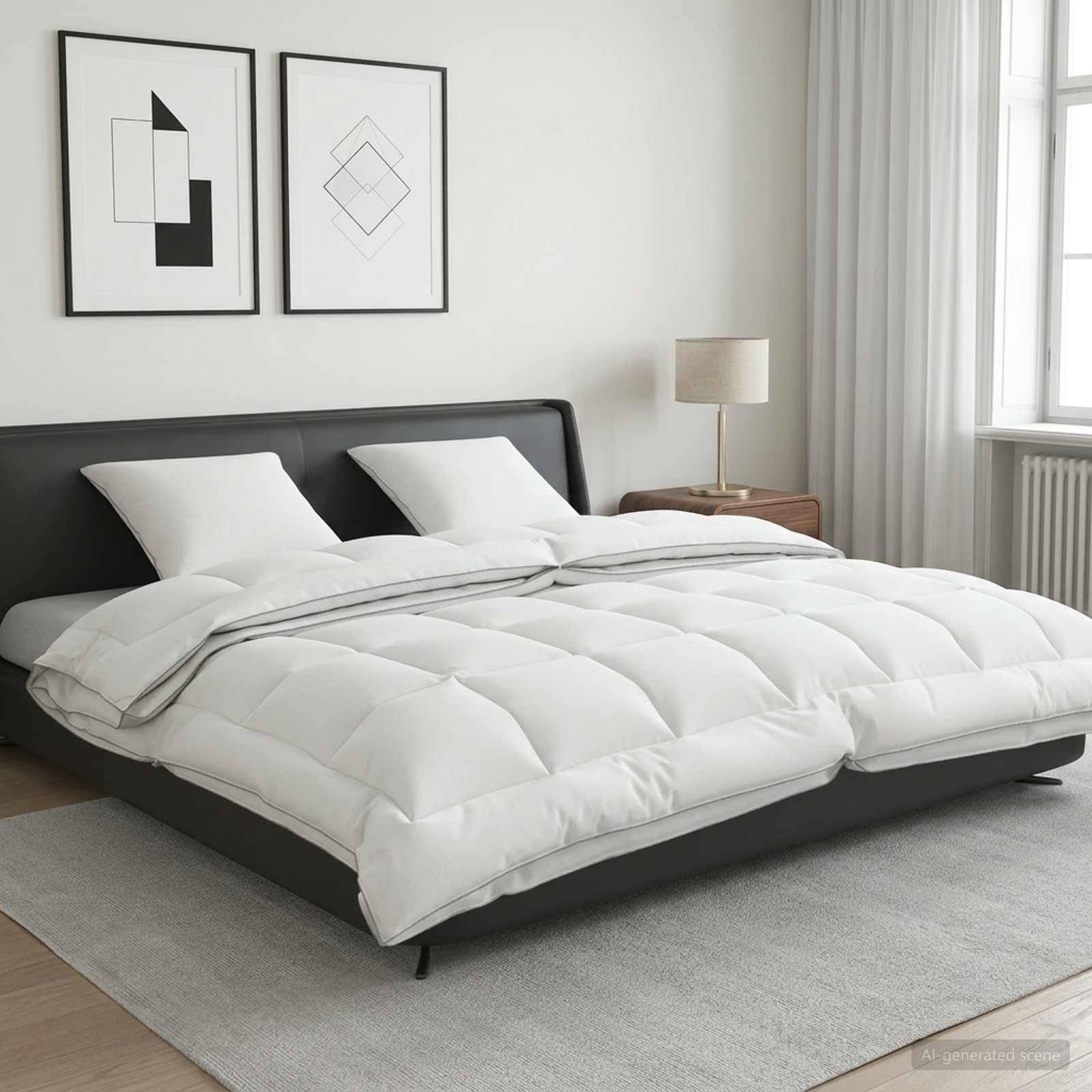 vidaXL Dyne- og puddesæt 3 stk. 200x220 cm 4 årstider 140+220 GSM Uld