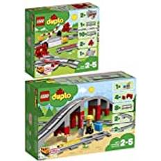 Lego Duplo Set med 2 10882 järnvägsskenor och 10872 järnvägsbro och skenor