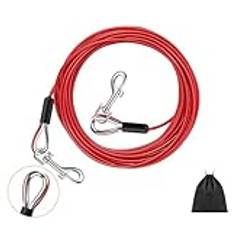 Pawaboo Dog Tie Out Cable, 10ft Dog Runner Cable Dog Leads for Small to Large Dogs Up to 125 Pounds, Heavy Duty Dog Leash Run Tether with Steel Reinforcement for Outdoor (125lbs, 10ft, Red)