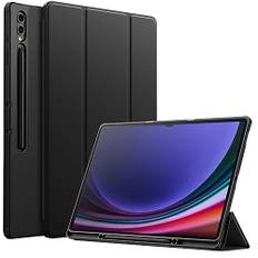 JETech Hülle für Samsung Galaxy Tab S10 Ultra/Tab S9 Ultra 14,6 Zoll mit S Pen Halterung, Weiche TPU Ständer Schützend Tablet Schutzhülle, Unterstützung S Pen Aufladung (Graphite Schwarz)