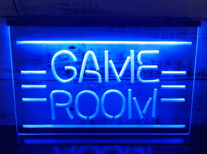 Game Room Neon LED Skylt – Bar, Spelrum & Heminredning