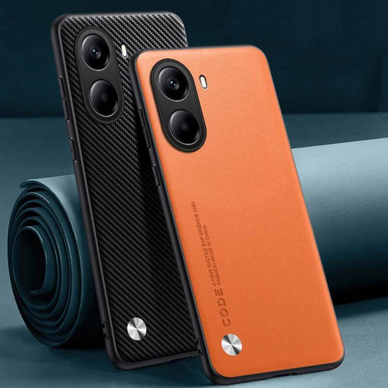Lyxigt PU-läderfodral För Xiaomi Poco X7 Pro 5G X7Pro Baksida Matt Silikon Fullt Skydd Mobilskal För PocoX7 Pro Coque gul