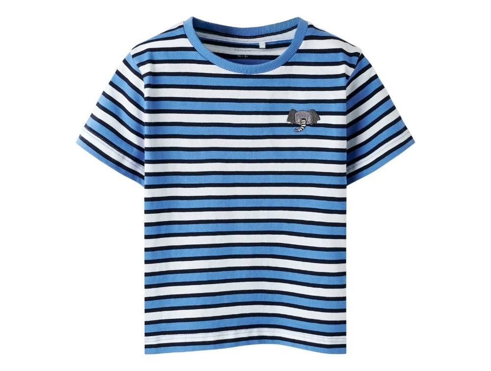 Name It T-shirt Marina Med Striber Og Elefantbroderi - Str. 6y 116cm