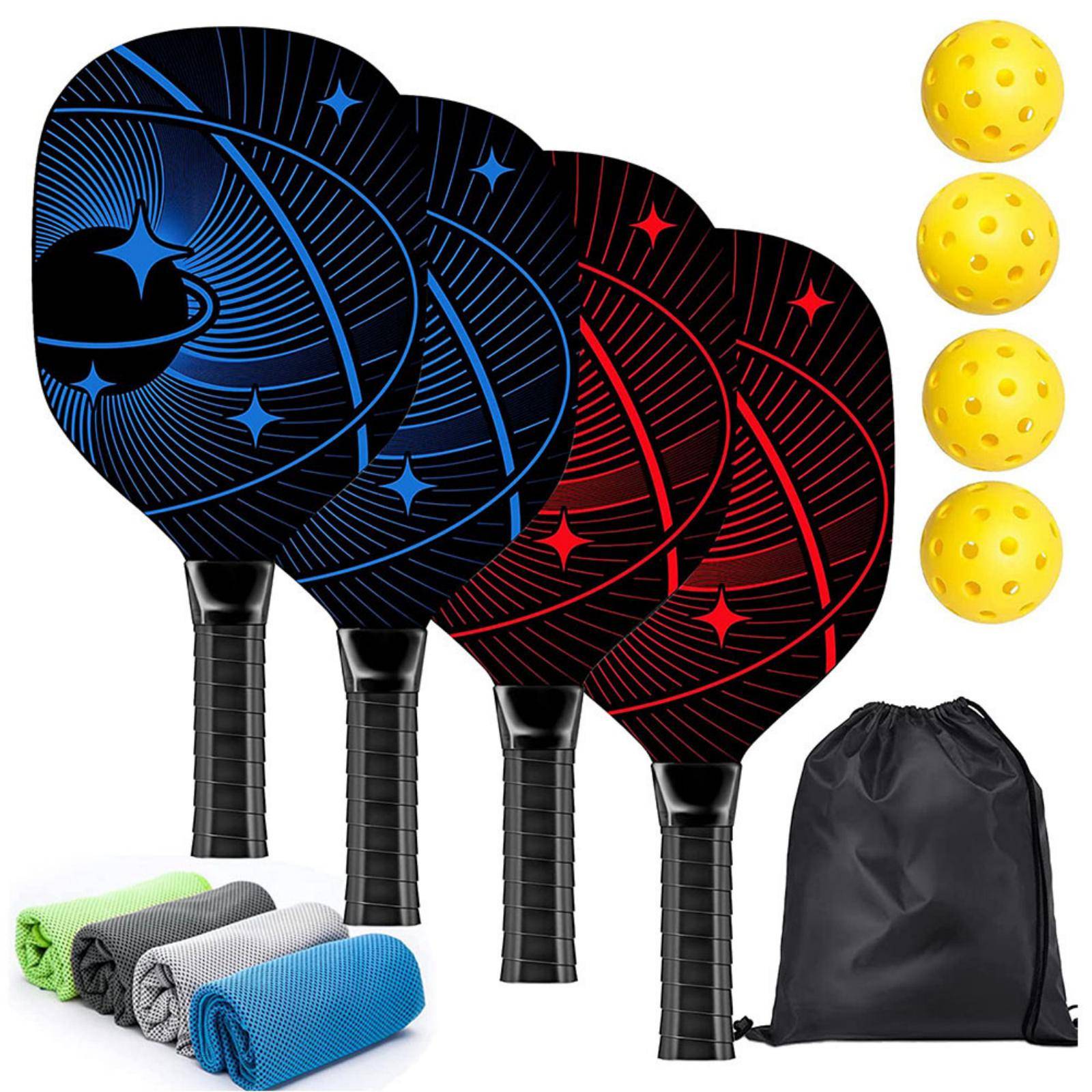 Pickleballracket Set 4 Racketar 4 Bollar med Väska