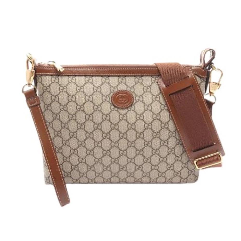 Gucci Vintage - Pre-owned Vintage Canvas Messenger Bag Vintage - Herr - ONE Size - Läder