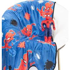 Jay Franco Kram Kudde Mini Plysch Marvel Män Spindel & Pläd Mjuk 130 x 150 - Spiderman Gosningsset Barn Superfluffig 2 st