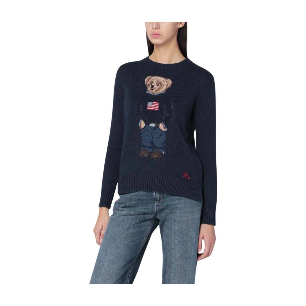 Polo Ralph Lauren - Bear Sweater Stickade Tröjor - Dam - L -