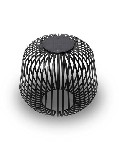 LUUK Studio SOLIS Kabellose Solar-LED-Tischlampe, dimmbar, Schwarz, Größe M
