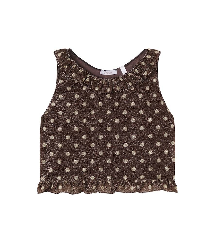 OsÃ©ree Kids Osemini LumiÃ¨re polka-dot ruffled top