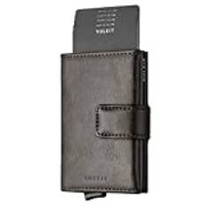 VULKIT Kreditkortshållare RFID Blocking Pop Up Leather Slim Mens Women Plånbok med Sedelfickor Aluminium Korthållare