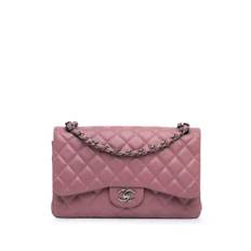 CHANEL Pre-Owned - 2015-2016 Jumbo Classic Caviar Double Flap shoulder bag - dam - caviar-läder - one size - Rosa