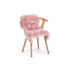 Natures Collection lammeskind - New Zealand - Langhåret - 90x60 cm (Coral Silver Pink)