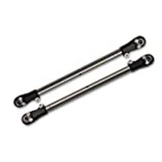 Losi 1/6 4WD Super Baja Rey 2.0 LOS05021 Upgrade Parts Stainless Steel Adjustable Rear Upper Chassis Link Tie Rods With Aluminium Ends - 2Pc Set Black