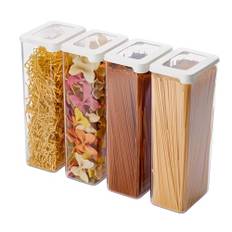 SmartStore Vorratsdosen 2.25L Set mit 4 Stück - 20% bio-basiertes Plastik Aufbewahrungsbox mit Deckel, BPA-frei, Spülmaschinenfest – Stapelbare Aufbewahrungsbehälter für die Küche – 12.5 x 9 x 28cm