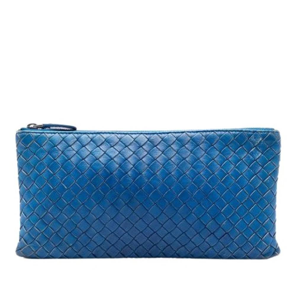 Bottega Veneta Vintage Pre-owned Vævet Clutch - Vintage - Dame - Blå - ONE SIZE - Læder