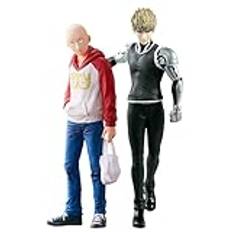 Zhongkaihua 2 st One Punch Man Genos figur staty Saitama actionfigur anime PVC modell skrivbordsprydnader samlarbar