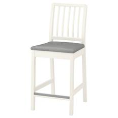 IKEA - EKEDALEN barstol, hvid/Orrsta lysegrå, 62 cm