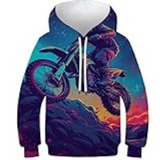 UENDOKRNN Dirt Bike Girls Hoodie 3D-huvtröja 12–14 år, Stil 2, 12-14 år