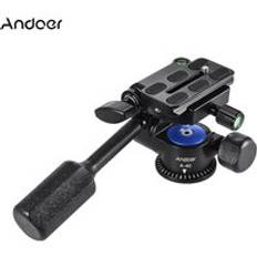 Andoer en -40 3- vägs kamera videohuvud aluminiumlegering 360 panoramafotograferingsdämpande huvud stativ monopod skjutreglage för canon