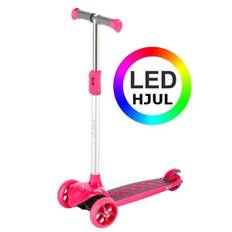 NILS Trehjulet Løbehjul Pink med LED-hjul - FRI FRAGT - med ABEC-7 kuglelejer