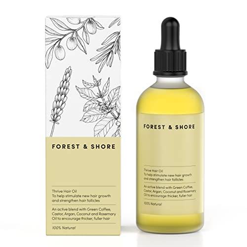 Naturlig hårolja för att påskynda hårväxten med ekologisk rosmarinolja, ricinolja, mandelolja och arganolja som hårmask och hårbehandling (100 ml, hårväxtolja)