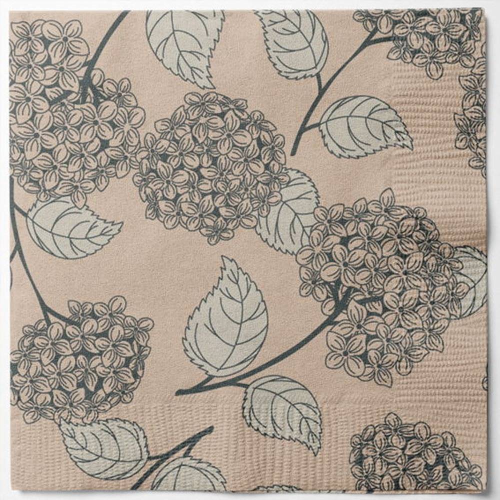 Blomster Servietter Beige