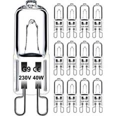 G9-lampa 40W 230V Dimbar varmvit, G9 halogenlampa 300°C tolerans, G9 ugnslampa för mikrovågsugn taklampor, 12-pack