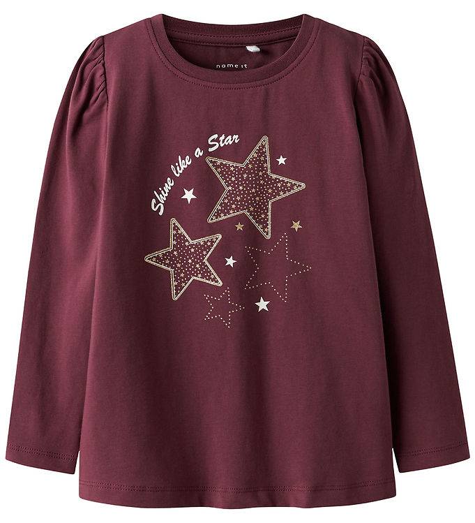 Name It Tröja - NmfRstar - Burgundy - Name It - 3 år (98) - Tröja