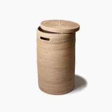 Håndflettede kurve af bambus, 55 eller 85 liter (lys) - Natur - 40cm x 40cm x 70cm - Claudia