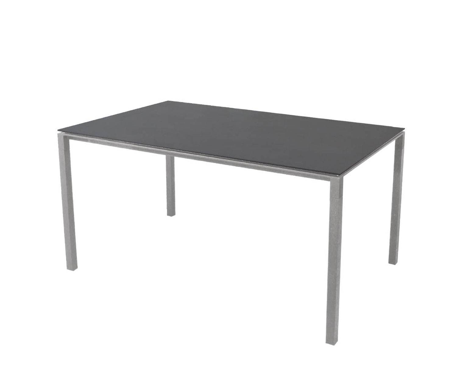 Pure Matbord | 150x90 | Light Grey/Nero Black (Light Grey Aluminium)
