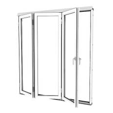 Vikbar Dörr För Uterum Aluminium Isomax Vik - Vikdörr Aluminium Vit, Vänster, 203 Cm - 3 Luckor