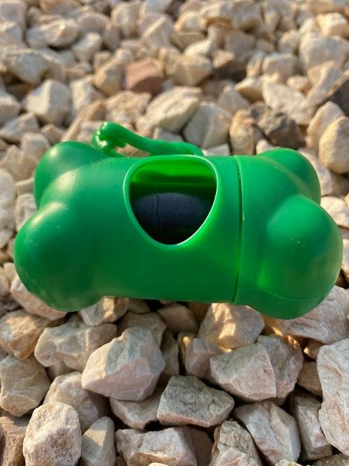 DogBone Poop Bag Dispenser with Bags - Green