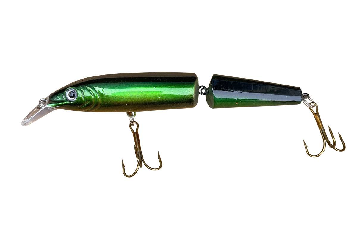 Wobbler Jointed 2-delad orange/gul/grön/svart 13cm - 18gr