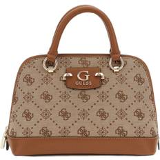 GUESS Neda Dome Satchel Dam Stl. - Axelremsväskor Från Magasin - Latte Logo (One size)