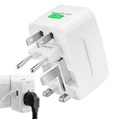 Internationell kontaktadapter, Internationell väggladdare, Worldwide reseadapter, Worldwide Charger Outlet Converter Allt-i-1-adapter för USA, Irland, bärbar dator, mobiltelefoner, kameror, Spanien, A