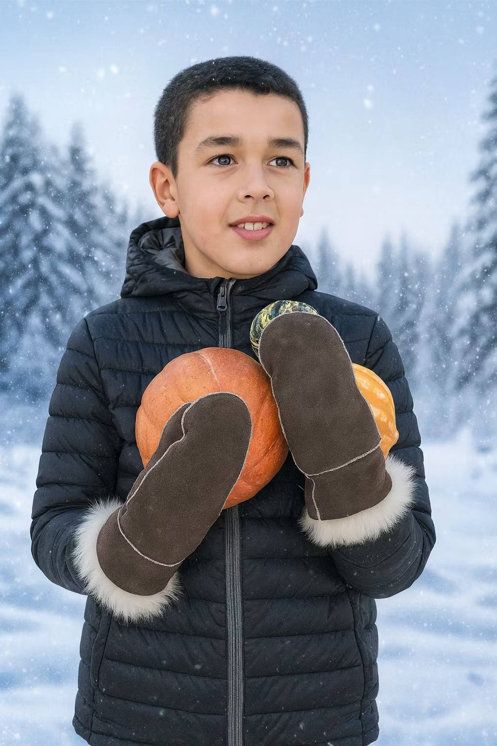 Vantar barn lammskinn - Cappuccino 6mån-8år: cappucchino 6-8år