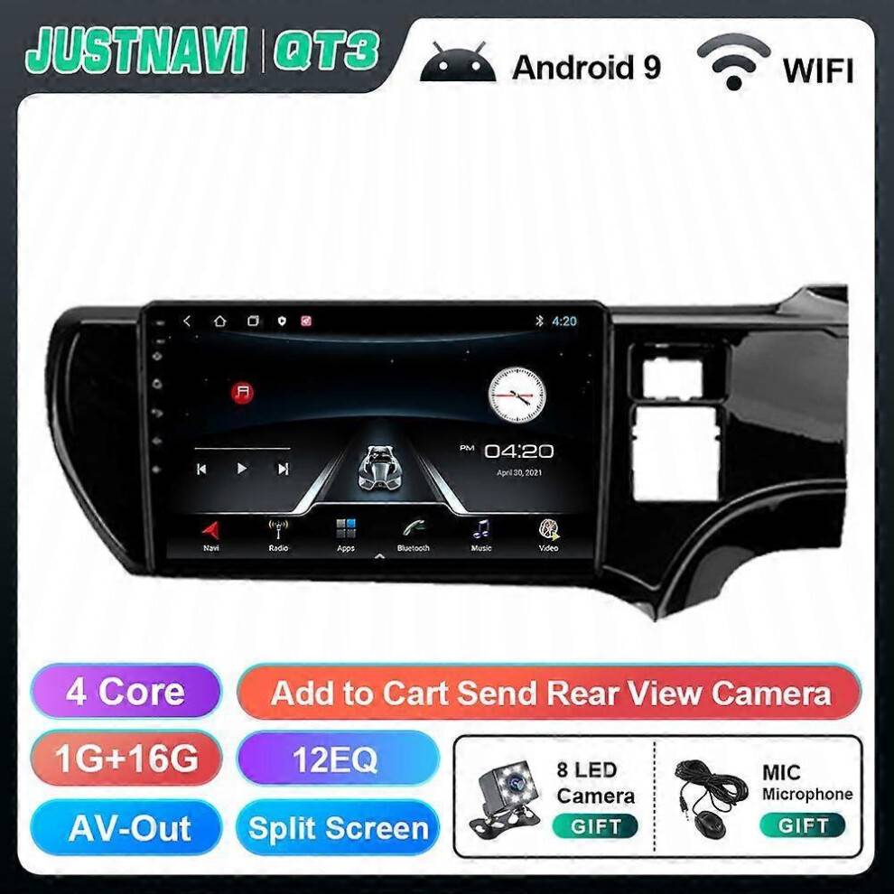 (QT3 1G 16G WIFI) 2din Android 10.0 Car Radio For Toyota Aqua 2011-2017 Multimedia Stereo Video Player Auto Head Unit GPS Navig Carplay