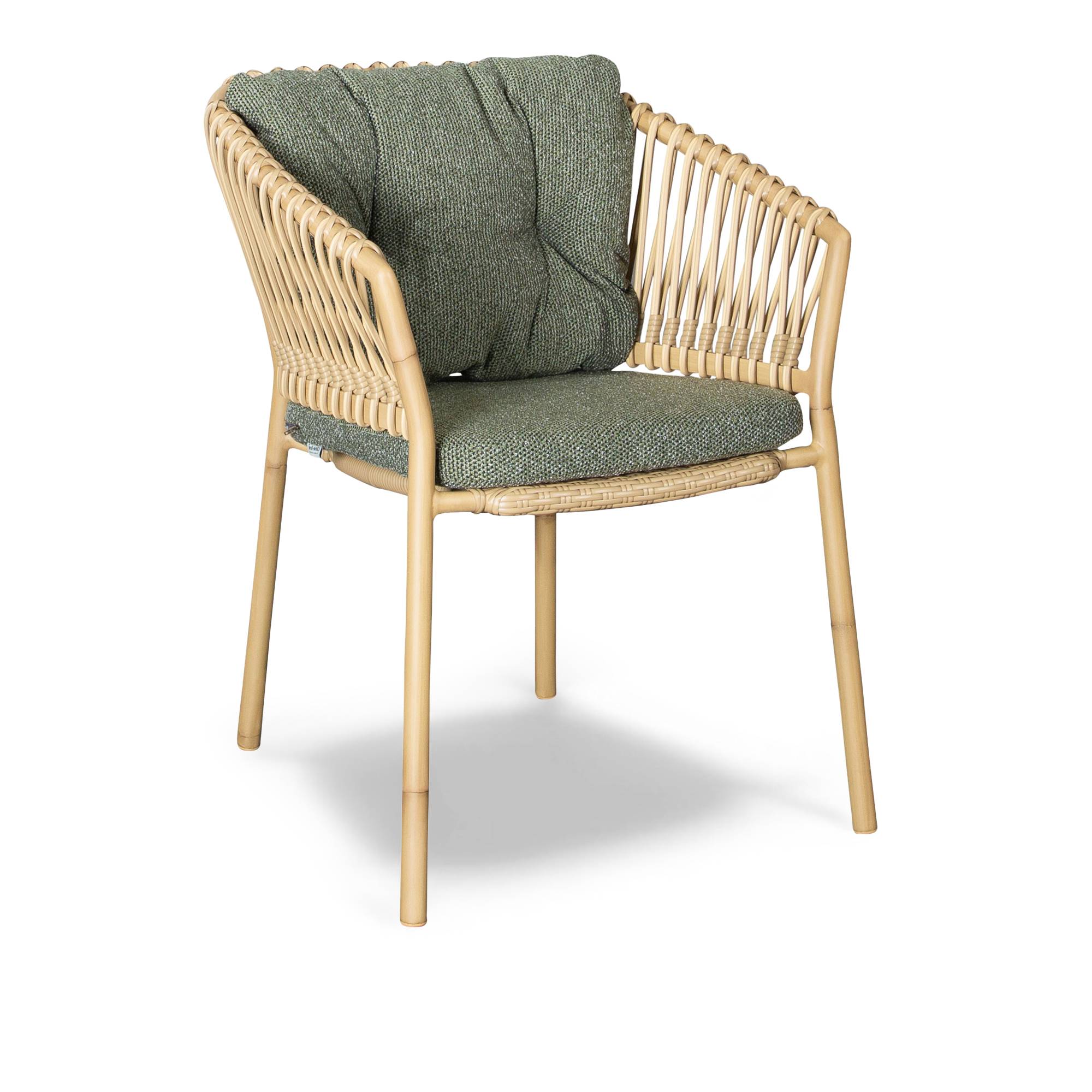 Cane-Line - Ocean Aluminium Cane Line Weave / Wove Dark Green Cushions - Udendørs spisebordsstole - Cane-line Design Team - Grøn - Metal/Syntetisk