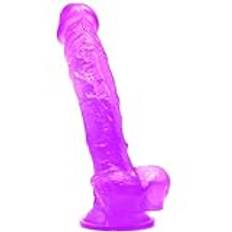 25 cm dildo sexleksaker för män sugkopp dildo, realistisk dildo för nybörjare, g-punkt stimulering, handsfree, PVC enorm dildo kvinnliga sexleksaker lila