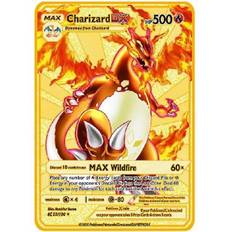 Kort Guld Metal Vmax Energikort Charizard Pikachu Sjælden y7