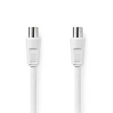 Nedis Koaxialkabel | IEC (Koax) Hane | IEC (Koax) Hona | Nickelplaterad | 90 dB | 75 Ohm | Dubbelskärmad | 1.50 m | Rund | PVC | Vit | Låda