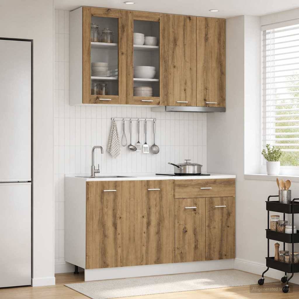 vidaXL Köksskåpsset 4 pcs Artisan Ek 80 x 31 x 80 cm Konstruerat trä
