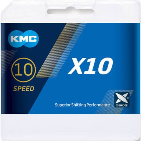 KMC kæde X10 sølv/sort 122s