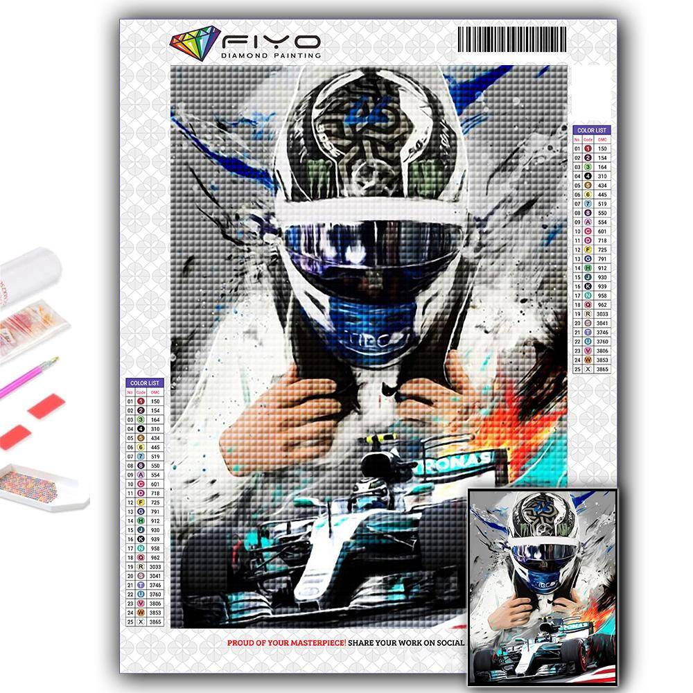 5D DIY Diamond Painting F1 Racing Driver Cross Stitch Full Diamond Brodery Mosaic black