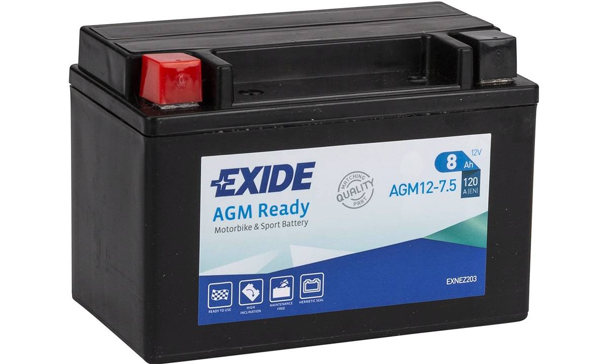 Startbatteri MC - Exide AGM12-7.5 - 12V (8ah)