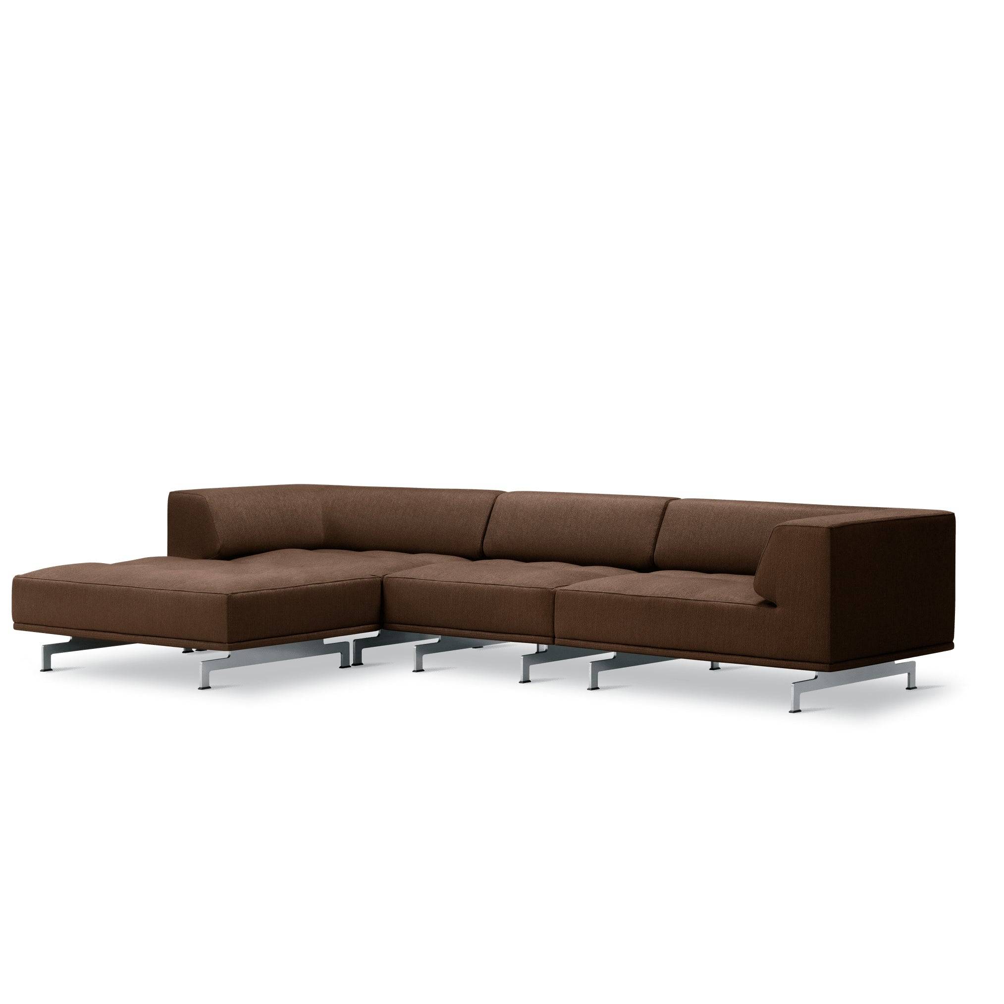 Delphi 450A, 3-personers sofa med skammel fra Fredericia Furniture Keiga 0382 / børstet aluminium - Jacobsen Plus