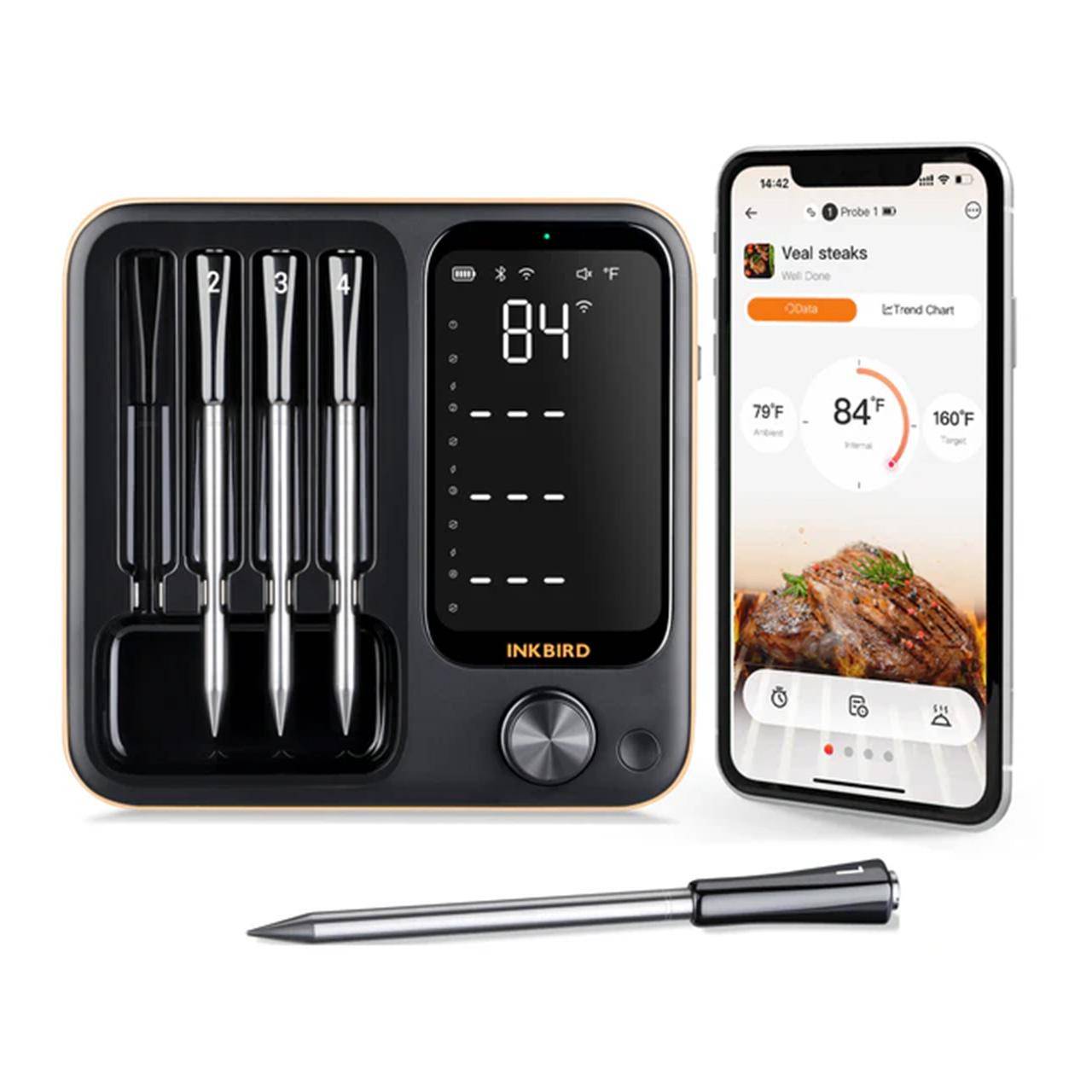 Inkbird trådlös WiFi BBQ-termometer 4 prober